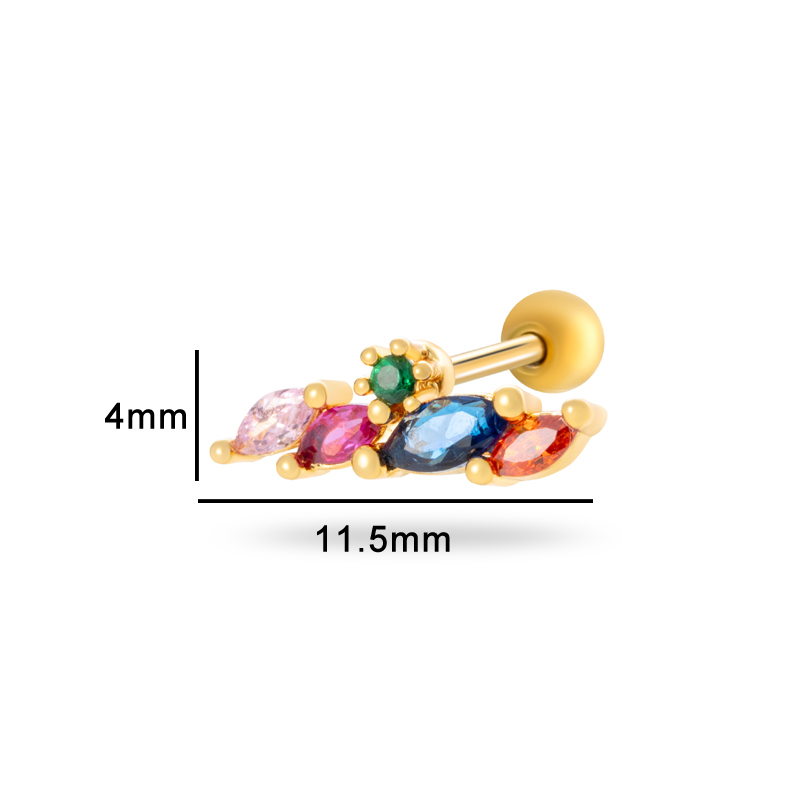 1 Pair Simple Series Classic Flower Titanium Steel No Plating Material Zircon Women Stud Earrings h5 Picture2