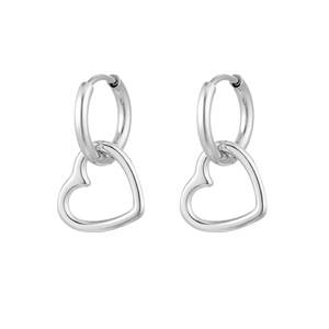Earrings basic heart - silver