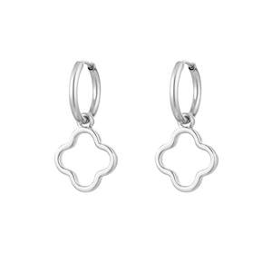 Earrings basic clover - silver