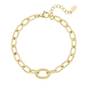 Link bracelet with structure - Gold Stainless Steel